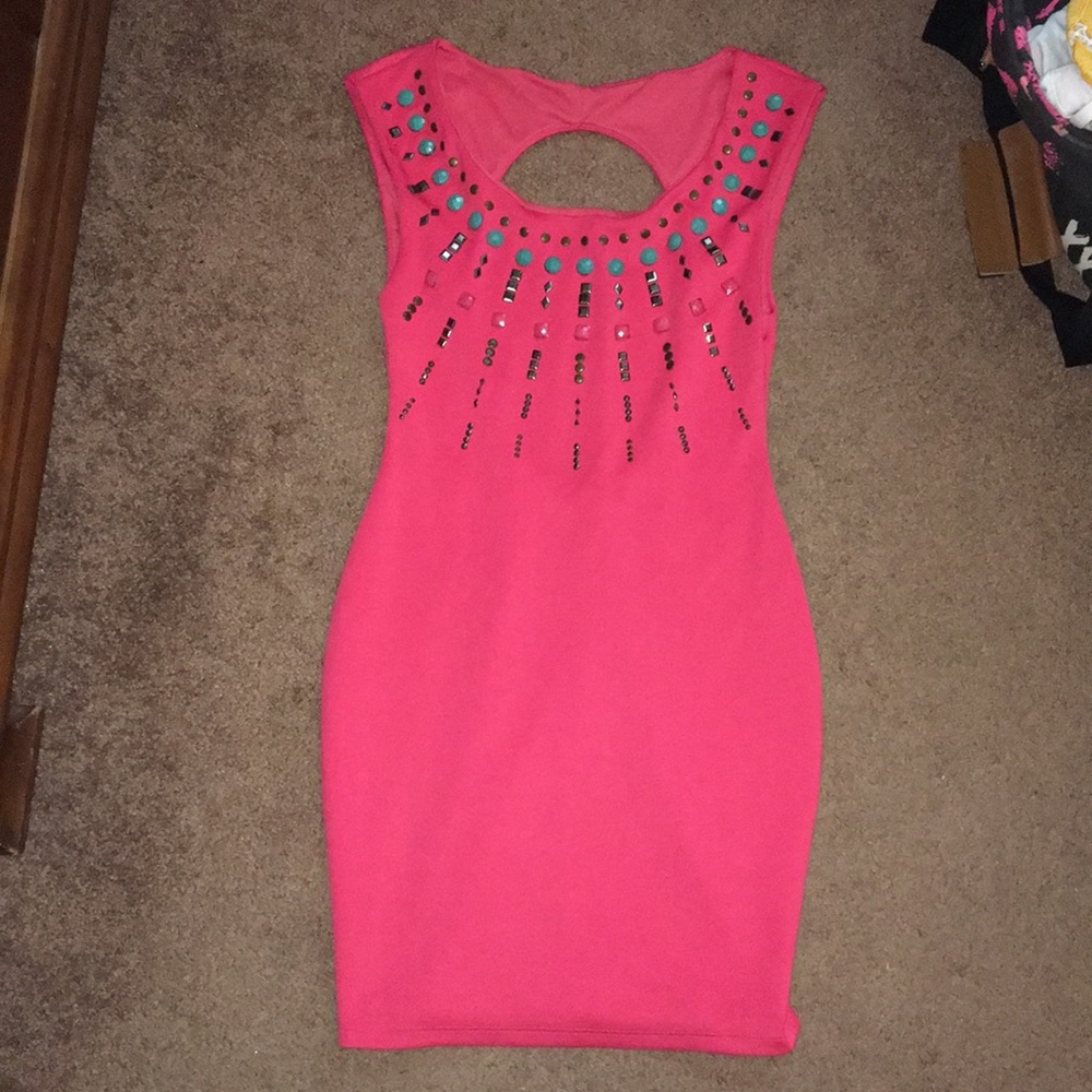Coral cocktail dress